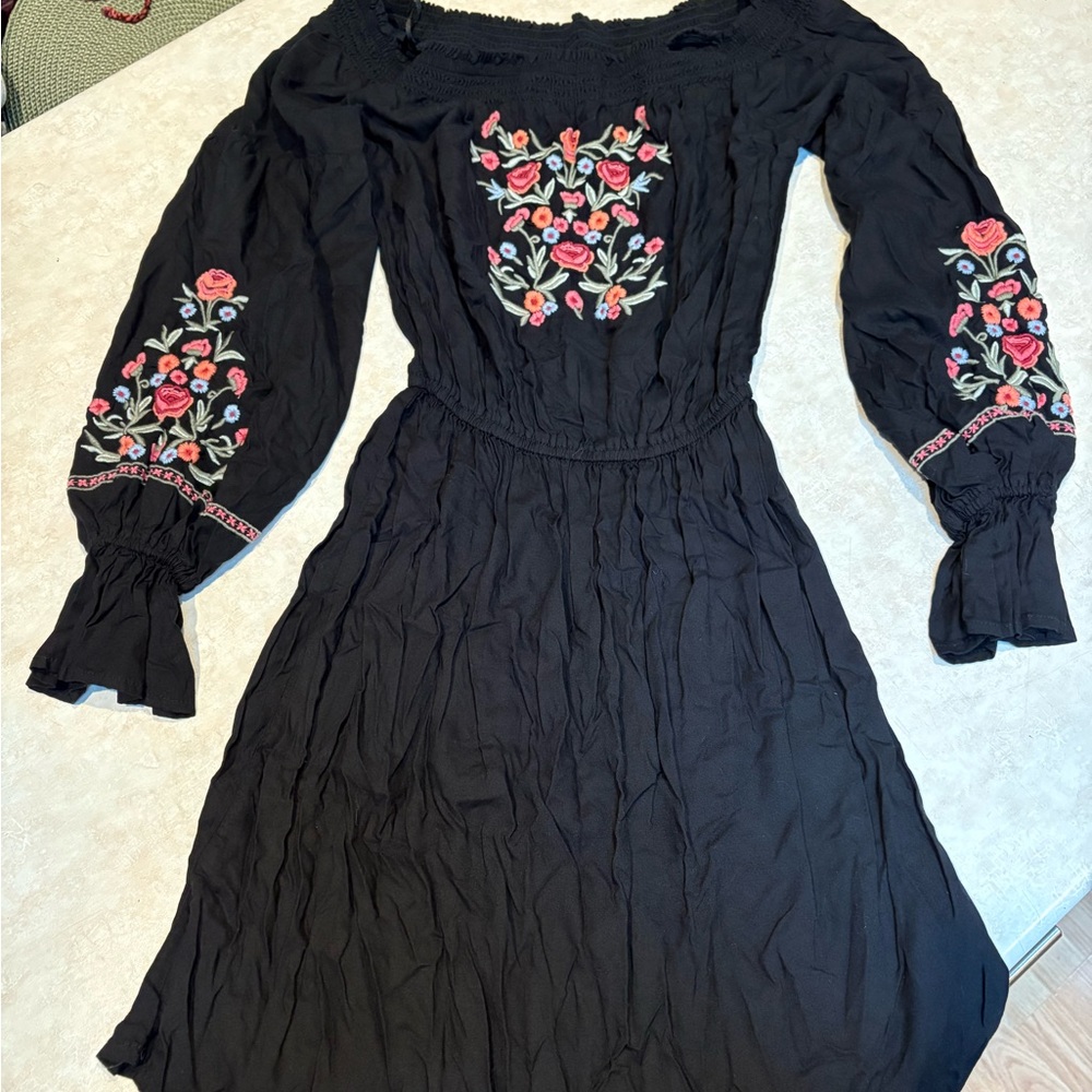 Hollister Women’s Black Hobo Gypsy Style Dress-Size XS
